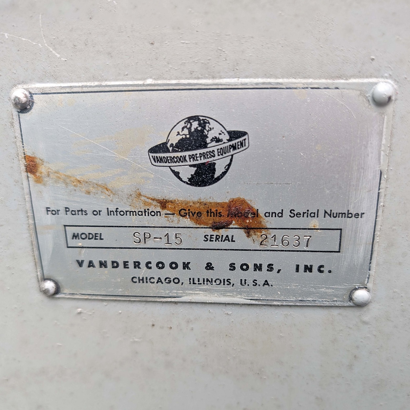vandercook-sp15-for-sale
